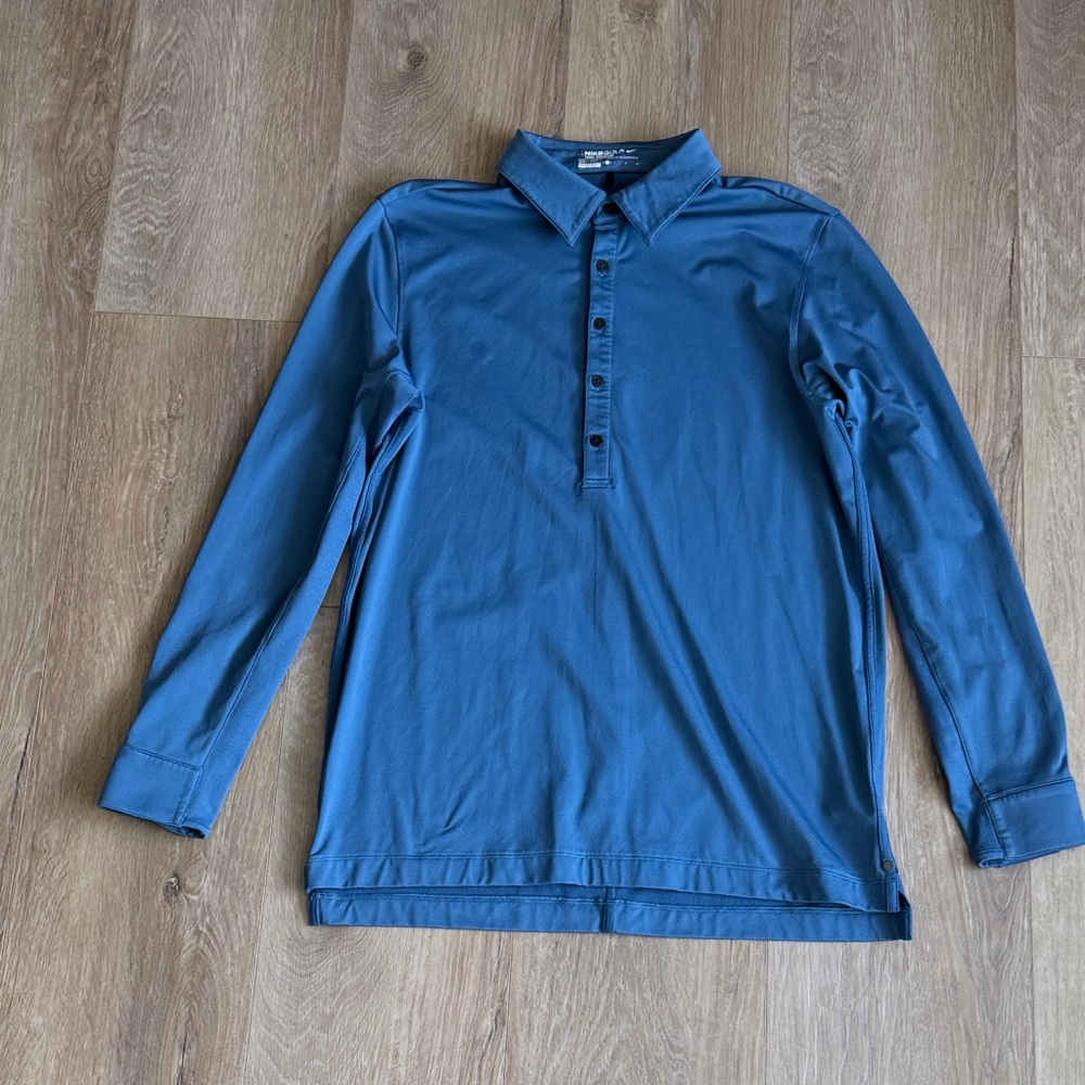 Nike Men's Blue Long Sleeve Polo